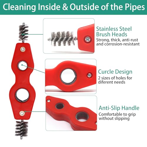 Image of Battery Terminal Cleaner Kit, Battery Terminal Brush & 4 in 1 Copper Tubing Brush & 2pcs Anti-Corrosion Fiber Washers