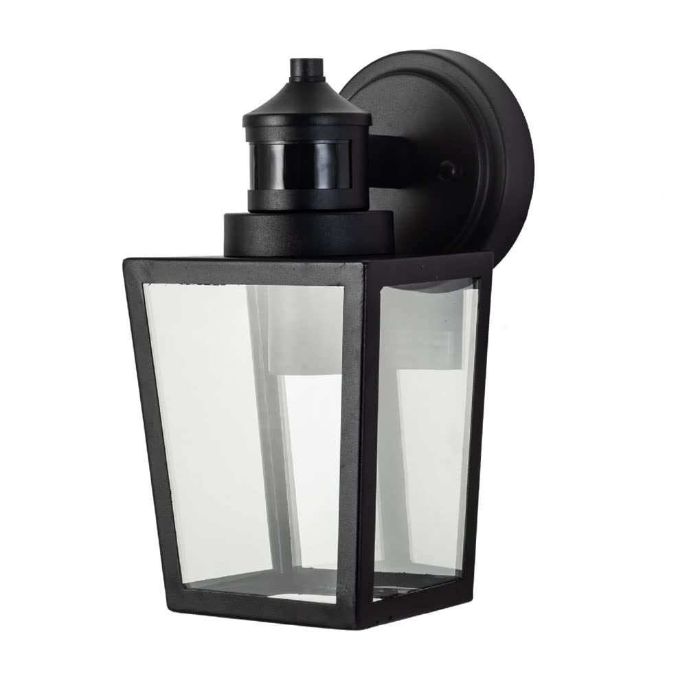 Kbuukyyxouy One Color Motion Sensor Outdoor Wall Sconces, Waterproof Dusk To Dawn Exterior Wall Lantern Light Fixtures,Black Porch Lights With Glass For Entryway Garage Wall Lamp Fixture