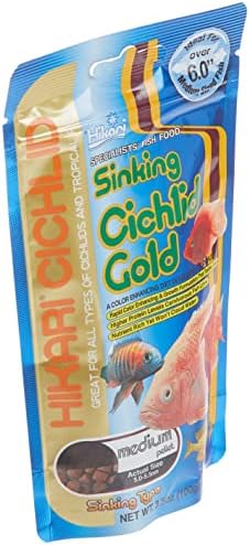 Hikari Food Cichlid Gold Sinking Medium Pellet Stabilized Vitamin C Meal 3.5 oz