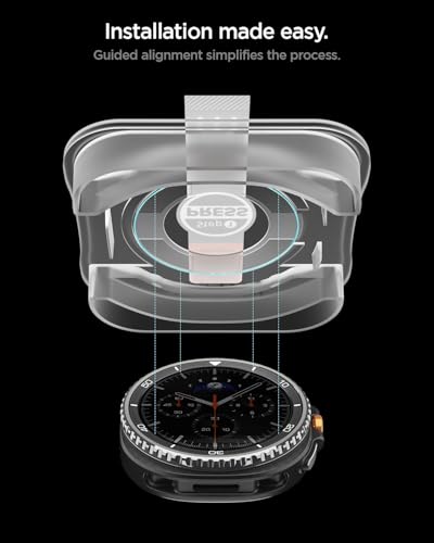 Image of Spigen Glas.tR EZ Fit Tempered Glass Screen Protector Guard for Galaxy Watch 8 Classic (46mm) [2 Pack]