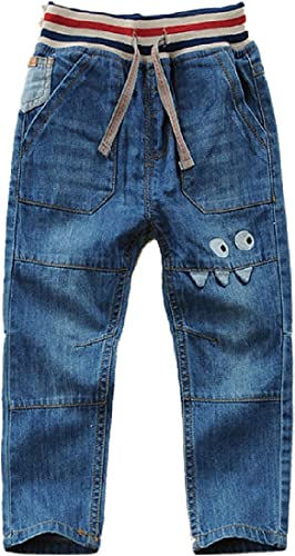 Cromoncent Kids Boy's Drawstring Jeans with Pockets