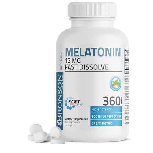 Bronson Melatonin 12 mg Fast Dissolve Sleep Support, 360 Lozenges