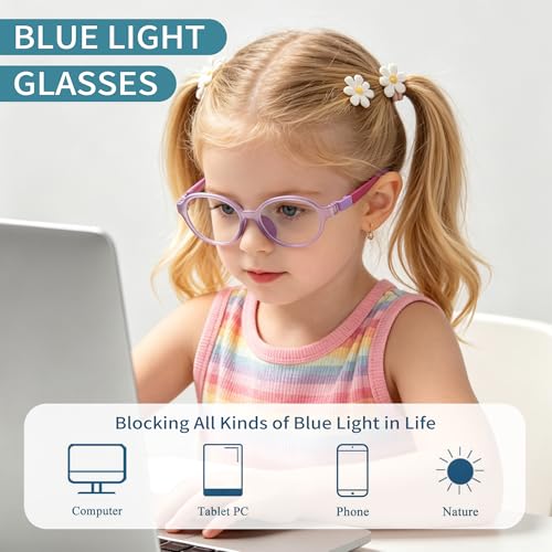 Image of SooGree Blue Light Blocking Glasses for Kids Boys Girls,Computer Screen Gaming TV Phone Glasses Anti Glare & Eye Strain