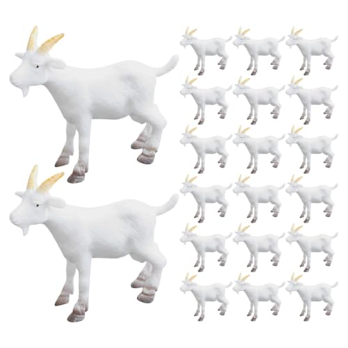 Figuras de cabras en miniatura Operitacx: 50 mini animales de plástico para maquetas y terrarios