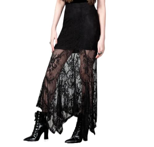 Killstar Rosa Lace Maxi Woman's Skirt Black Sheer Gothic Alternative-M3