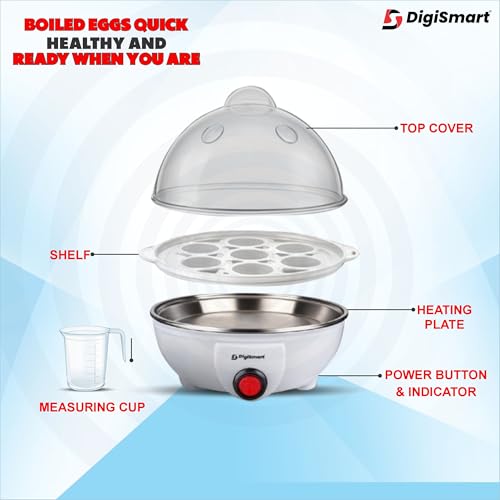 DIGISMART Electric Egg Boiler | 7 Egg Boiler | 3 Boiling Modes | Automatic Operation | Overheat Protection | Shock Proof Body | Steamelectric egg... - Image 5