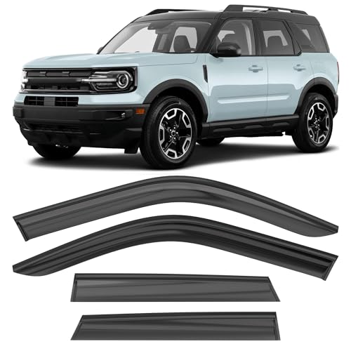Image of Shatterproof Taped-On Window Deflectors for Ford Bronco Sport 2021-2025, Rain Guards, Window Visors for Car, Vent Deflector, 4pcs