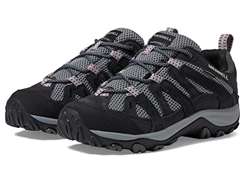 Merrell Women's Alverstone 2 Waterproof Hiking Shoe, Black/MONUME, 8.5