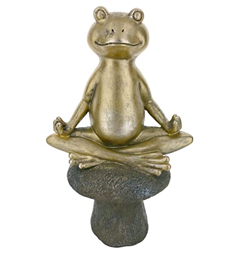 THE JOY TREE Yoga Frog Statue - Zen Garden Mushroom Décor Indoor Outdoor 9'