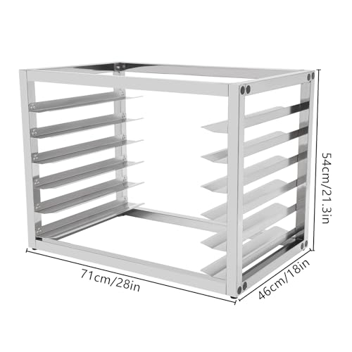 HAPPCUCOE 6-Tier Baking Tray Rack,201 Stainless Steel Bakery Rack Pan Rack for Bakeries,Kitchens, Restaurants, Cafeterias, Bakeries,Silver
