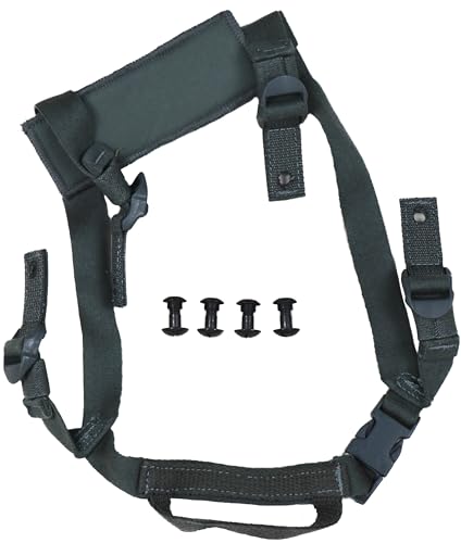 US Military Advanced Combat Helmet Chin Strap with Hardware Bolts Foliage Green ACH MICH ACU 4-Point Chinstrap
