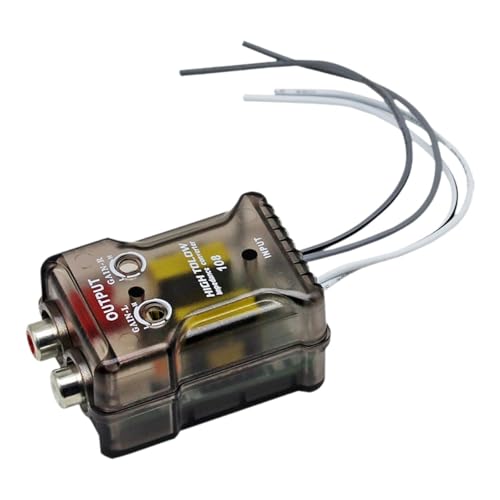 Ronyme Convertisseur RCA Haut vers Bas, convertisseur d'impédance Audio, de Caisson de Basses, Robuste et Compact, avec Sortie à Niveau