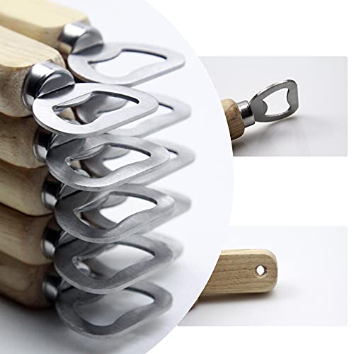 10Pcs Wood Handheld Heavy Duty Stainless Steel Bottle Opener, Bartender Bottle Opener, Cider Beer Bottle Openers For Home Kitchen, Bar Or Restaurant #TOP6