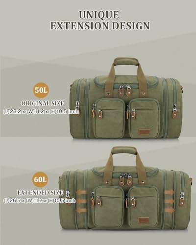 Image of Gonex Duffle Bag for Travel, Expandable 60L Overnight Weekender Gym Bag
