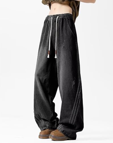 Baggy Jeans for Men Y2K Low Rise Straight Leg Striped Casual Carpenter Pants Hip Hop Harajuku Fashion Streetwear2