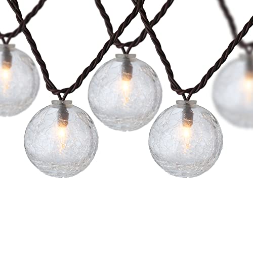 NIOSTA Cracked Glass Ball String Lights: 10 Glass Ornament Lights 9 Ft Plug in Hanging String Lights for Home Backyard Window Living Room Bedroom Warm Ambience Decoration