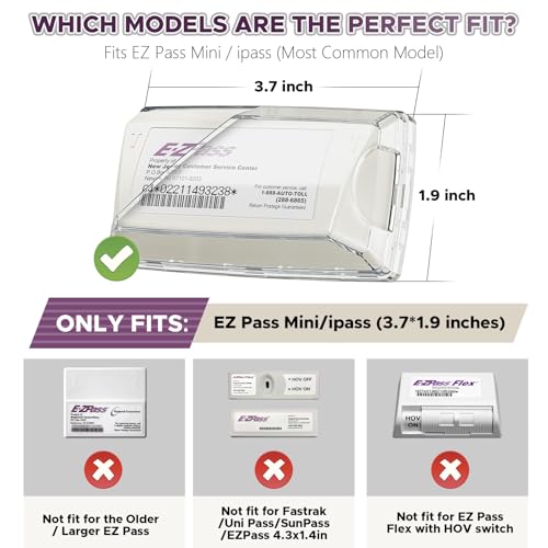 LiftRemote EZ Pass Holder with Super Strong Suction Cups for Windshield, Toll Pass Transponder Holder for EZ Pass/iPass
