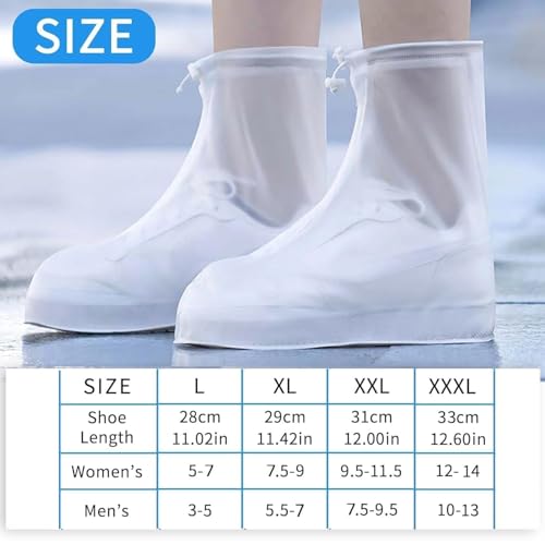 Image of SILENCIO Rain Boots Shoe Covers Waterproof for Men Women Shoe Protectors with Zipper Not-Slip Reusable Overshoes Galoshes for Hiking Climbing Camping Cycling Rainy Day (XL)