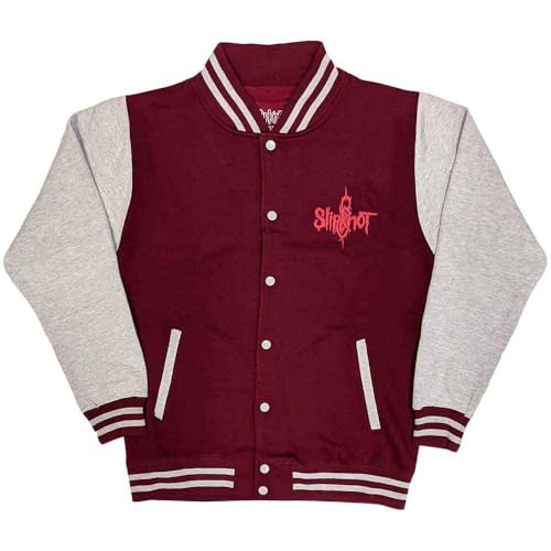 Chaqueta Slipknot Maroon Varsity resistente al desgaste para seguidores del metal alternativo