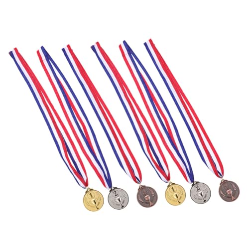 TOYMYTOY 6個 金銀メダル 大人用 スポーツ大会 誕生日パーティー用 金属製麦穂デザイン賞メダル 複色入り 優秀賞記念品