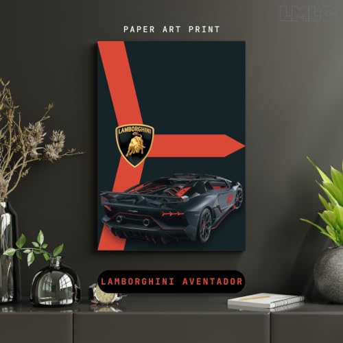 Image of Live Mad Live Crazy Lamborghini Aventador Portrait Single Wall Paper Poster, A3 Size, 16.5L X 11.7W Inches Unframed Art Prints - Home, Bedroom, Living Room & Decor - Aesthetic, Matt Finish, Frame Not Included