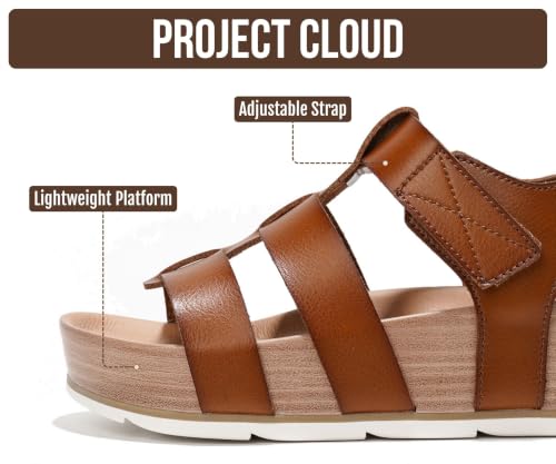 Image of Project Cloud Platform Sandals Women - Strappy Wedges with Comfortable Plush & Soft Insole - Lightweight & Non Slip Platform Sandals for Women 2026