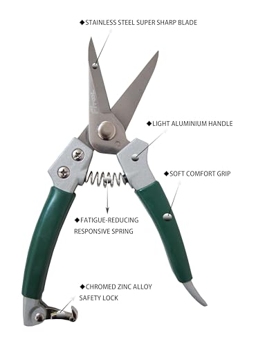 Floral Pruning Shears, Aluminium Handle with Stainless Steel Needle Nose Blade - Image 3