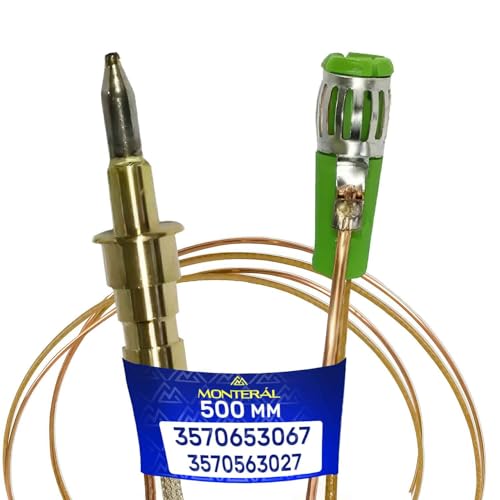 Termopar Cocina Gas con Conexión Magnética Longitud 500 mm con Código Original 3570653067 3570140024 3570563027 para AEG para Electrolux para Zanussi - MONTERAL