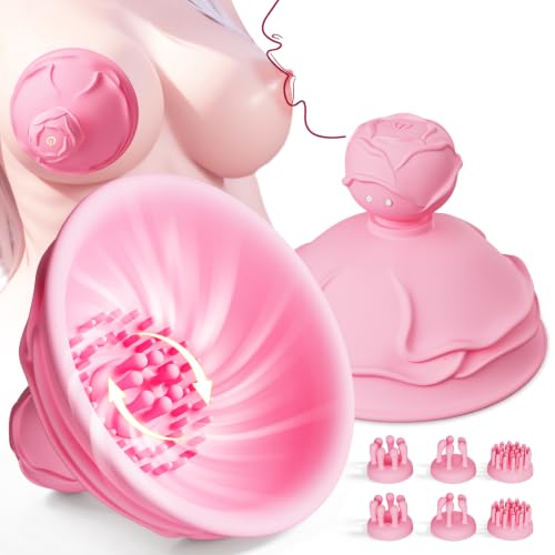 Nipple Sucker Rose Vibrator 6-in-1 Vibrator for Nipple Clit & Anal Play