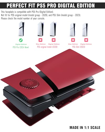 Placas para accesorios PS5 Pro digitales, carcasas de repuesto de protección total 4