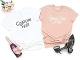 Personalized T-Shirt Design Your Own Print Text or Image, Front & Back Print, Customize Shirts for...