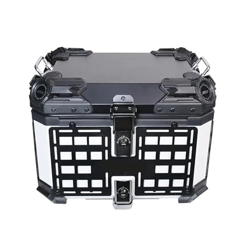 Top case moto alu 45 L, coffre de rangement arrière pour casque et bagages de motards