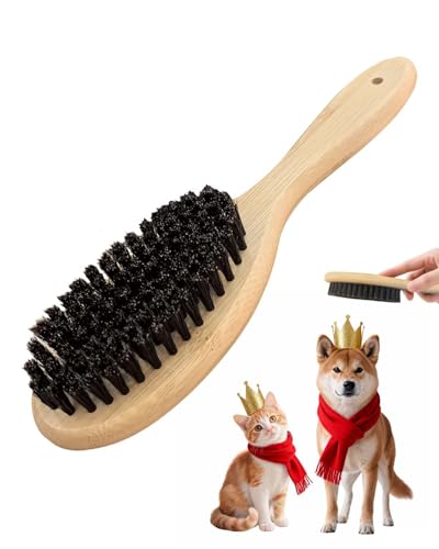 LIXUAN 猫ブラシ 高級キャットブラシ 豚毛スリッカーブラシ ソフトペット 犬,猫などに適用 (犬猫ブラシ単体)