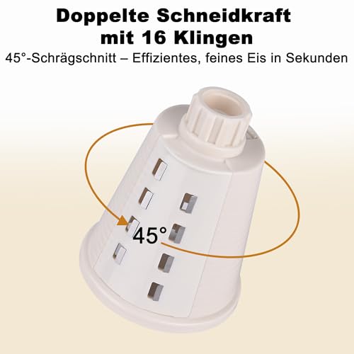 Manueller Eiscrusher & Slushy Maker,Tragbarer Crushed Ice Maker Mit Edelstahlklingen, Rutschfestem Saugfuß & Handkurbel – Einfach Zu Reinigen, Idealer Ice Crusher Für Sommergetränke Zuhause