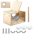 SWEWARM Budgie Nesting Box, Wood Bird Breeding Box with Transparent Window, Bird Cage Box with Perch Wood, Bird Cage House for Lovebirds, Finches, Parrots, Canaries