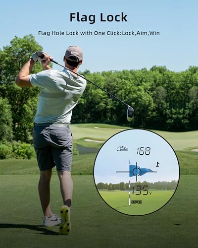 Golf Rangefinder with Slope,800 Yards Laser Range Finder Golfing,Aluminum Alloy Body,Flag Pole Locking Vibration,Slope Compensation,6X Magnification Rangefinder with Magnet - Image 5