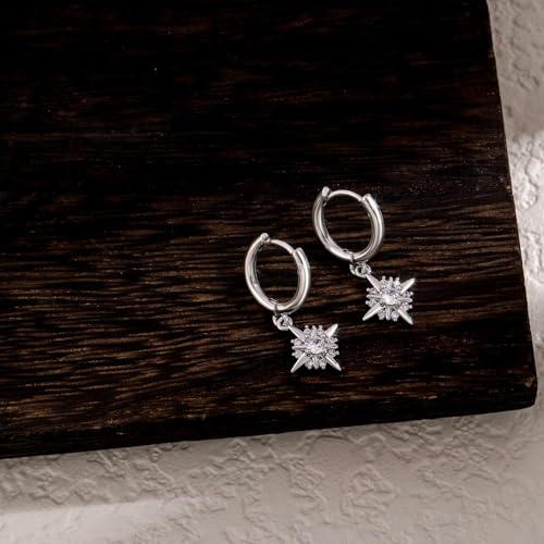 Clover Earrings for Women - 14K Gold Plated Four Leaf Drop Dangle Hoop Earring - Image 9