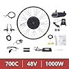 YyanLAK Kit de conversion de vélo électrique, 700 C, 48 V, 1000 W, moteur brushless Ebike, 5 vitesses, réglage de la vitesse, 45 à 55 km/h avec contrôleur intégré, pour vélo 28/29" et 700 C (roue #2