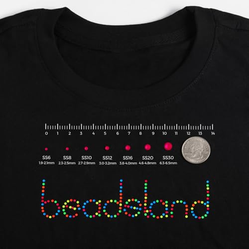 Image of BEADSLAND Hotfix Rhinestones, 4000 PCS Rhinestones for Clothes Crafts Mixed 6 Sizes with Wax Pencil and Tweezers Kit, SS6-SS30, Neon Rose