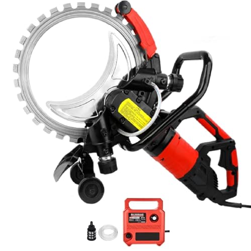 Sierra eléctrica de hormigón de 16 pulgadas, 110 V/220 V, 8980 W/9500 W para corte de pared, profundidad de corte de 11.4 pulgadas, ideal para ranurar ladrillos y corte de hormigón, 1 hoja incluida
