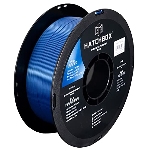 HATCHBOX Filament PLA finition mÃ©tallique pour imprimante 3D, prÃ©cision dimensionnelle +/- 0,03 mm, bobine de 1 kg, 1,75 mm, bleu
