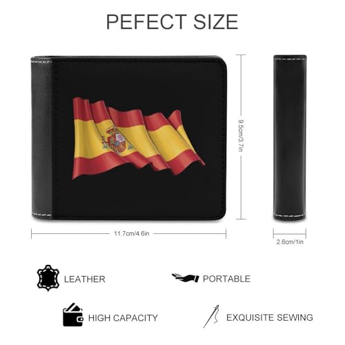 Spain Flag Fashion Bifold Wallets for Men Women Slim & Thin Credit Card Holder Wallet Purse2