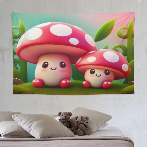 Tapisserie champignon en polyester 150×230cm pour décoration murale