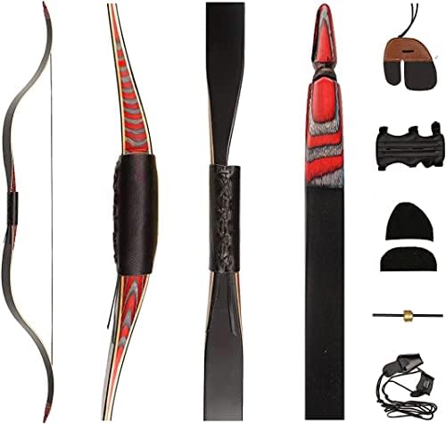 PMZ Archery 58" Recurve Bow Horsebow Longbow Traditional Bow Archery Set(Left Hand,40lbs)