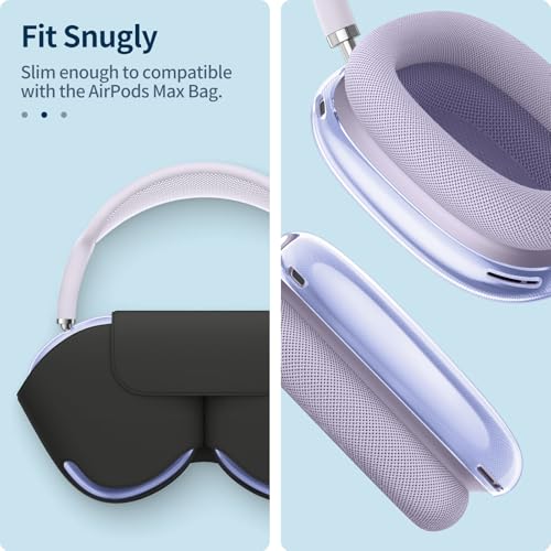Image of Fintie Clear Case for AirPods Max 2 (2026) and AirPods Max 1 (2024 /2020) | Soft TPU Protective Cover, Anti-Scratch, Transparent Accessories Skin Protector, Travel Daily Use, Purple