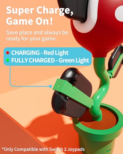 Image of Switch 2 TV Dock for Nintendo Switch2 Docking Station with Cooling Fan, Chargering Dock for Switch 2 /Joypads, Piranha2 Stand with 4K 60Hz HD /USB 2.0 /USB-C Ports, PD Fast Charging Cute Gaming Setup