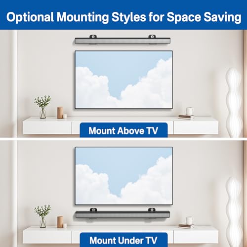 Universal Soundbar Wall Mounts Bracket for Samsung, Sony, LG, Nakamichi, Polk Audio, Vizio, Roku, Onn Soundbar Mounting Under TV Heavy-Duty Floating Sound bar Mount Shelves Hold Up to 20Lbs