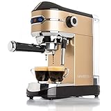 Mixpresso Espresso Maker, 15 Bar Espresso Machine With Milk Frother, Fast Heating Automatic Espresso Machine, Steam Wand For Latte and Cappuccino 37 Oz Removable Water Tank, 1450W Coffee Maker (Gold) Mixpresso Espresso Maker, 15 Bar Espresso Machine With Milk Frother, Fast Heating Automatic Espresso Machine, Steam Wand For Latte and Cappuccino 37 Oz Removable Water Tank, 1450W Coffee Maker (Gold)