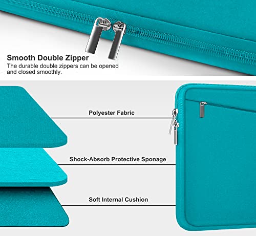 Image of Laptop Sleeve Bag 15.6 inch, Durable Computer Carrying Bag Protective Case Briefcase Handbag with Front Pocket, Slim Laptop Case Cover for 15.6 Inch HP, Dell, Lenovo, Asus, Notebook, Light Blue