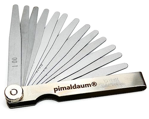 PIMALDAUM Fühlerlehre aus Manganstahl – 13/17 / 20/28 / 32 Blätter – Präzisions-Lehre für mechanische Einstellungen – 1 Stück (13 Klingen/Blades)